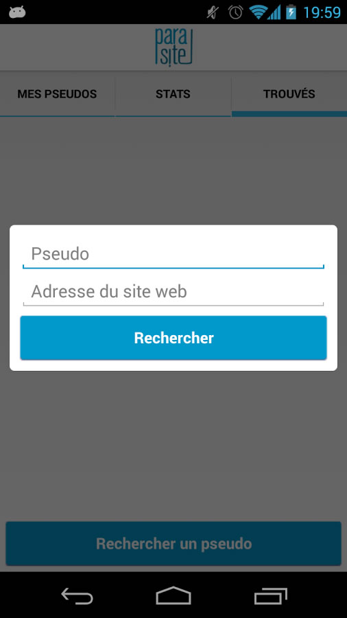 ParaSite App - Annuaire de pseudos - Gérer vos contacts