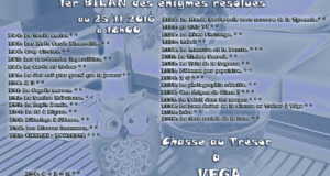 Chasse au Trésor à VEGA - ENigmes résolues - 1