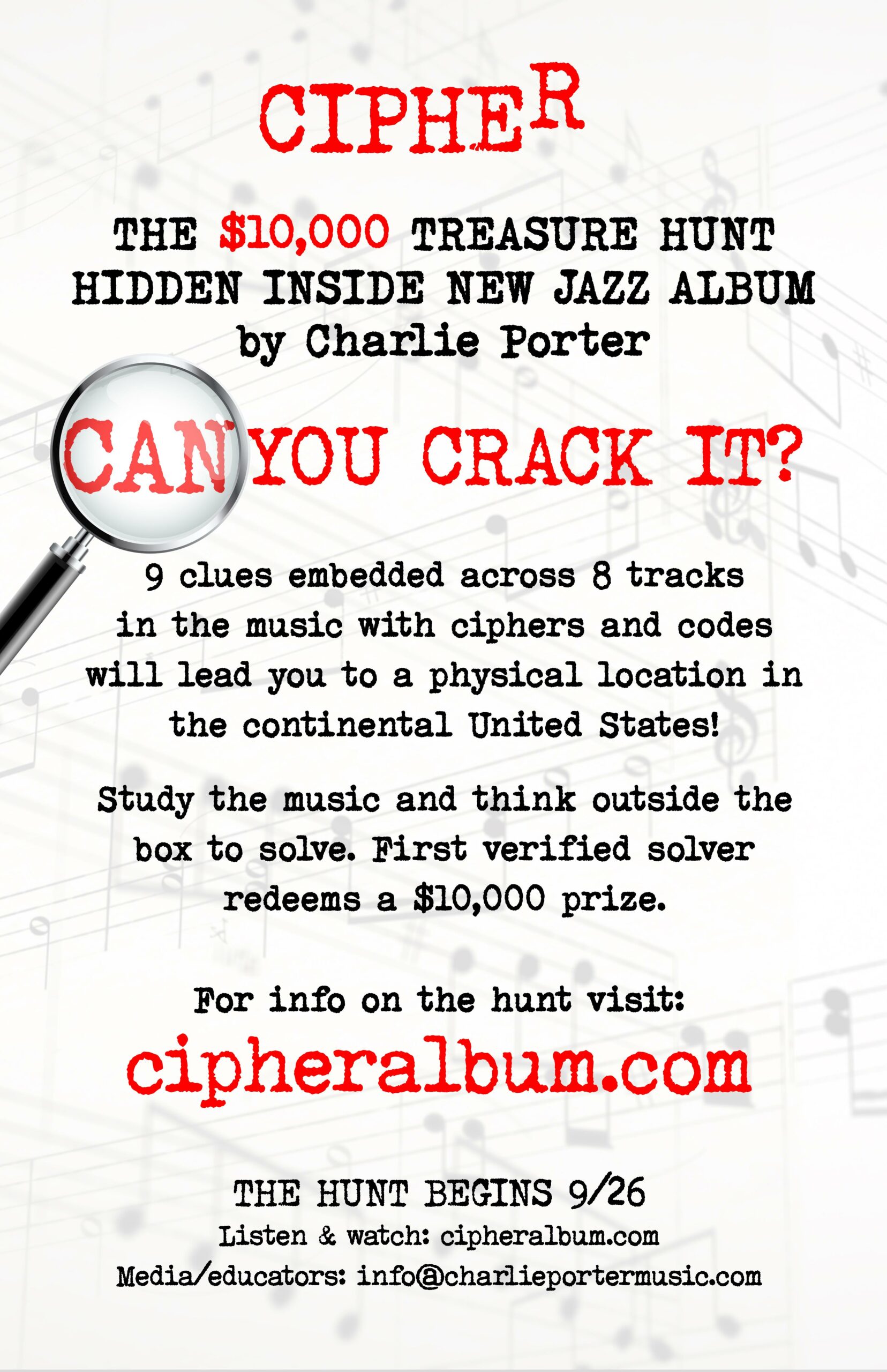 Charlie Porter - Cipher - Chasse au trésor musicale