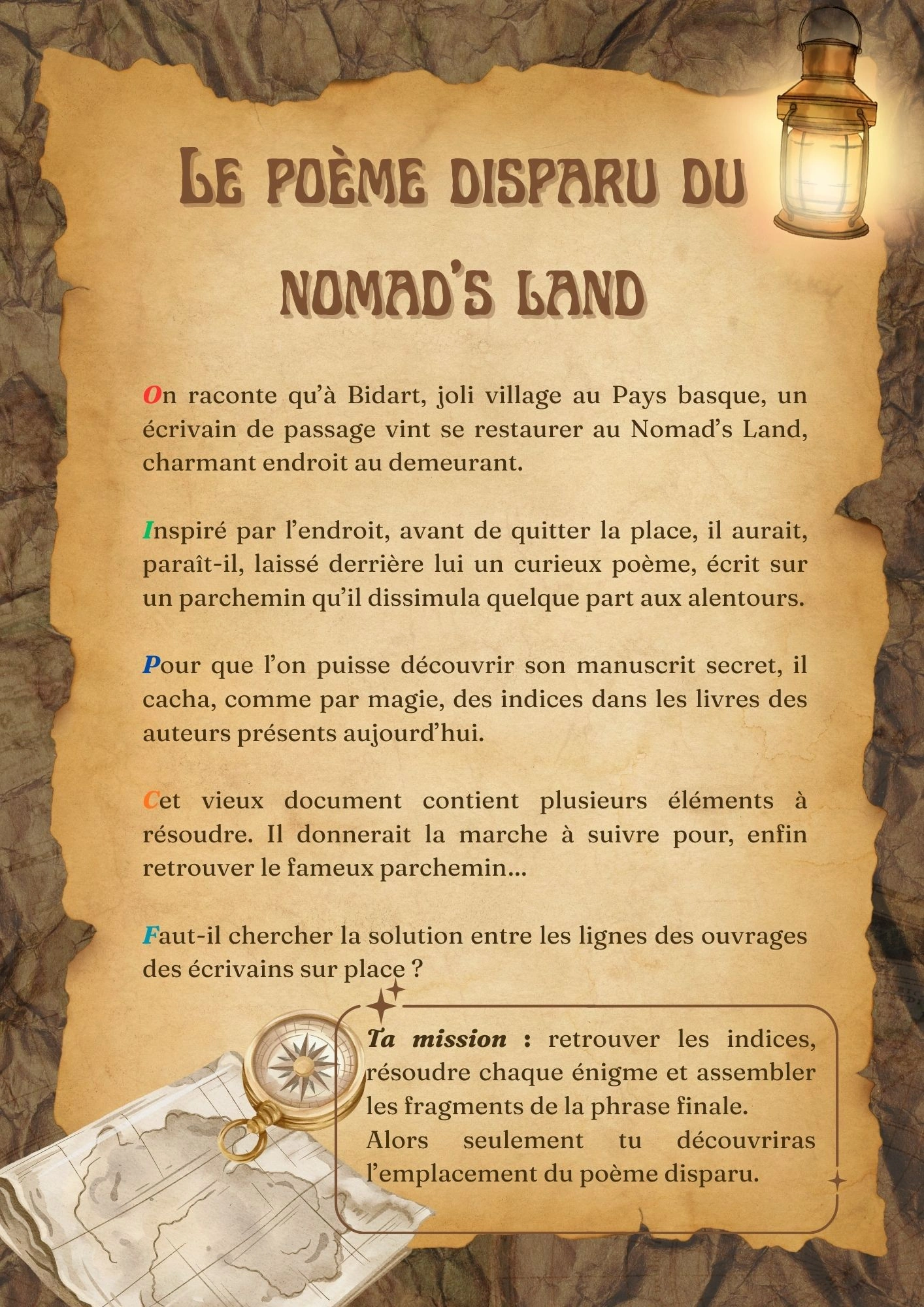 Chasse au trésor à Bidart - Le poème disparu du Nomad's Land